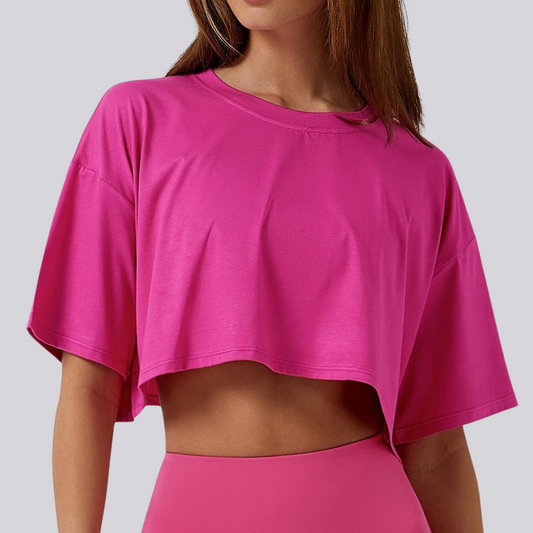 Short-Sleeve Loose Crop Top