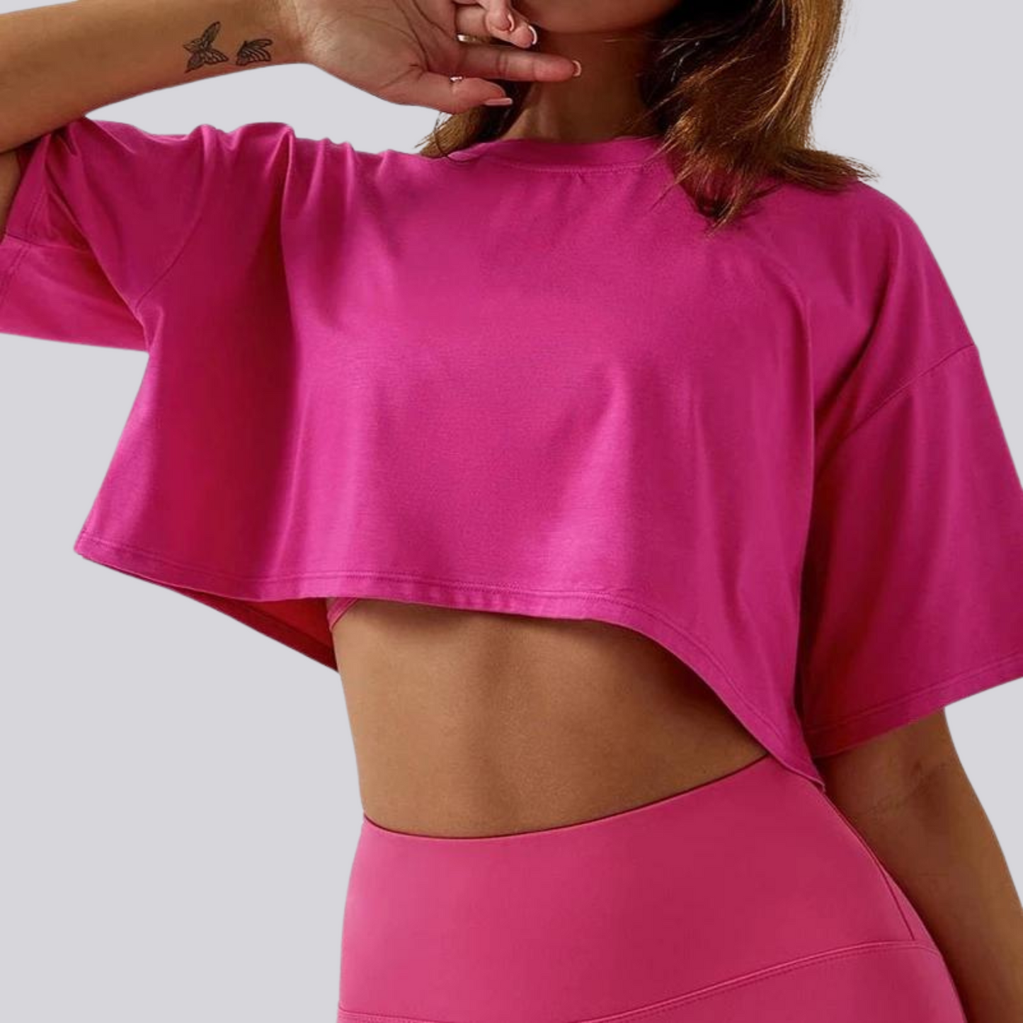 Short-Sleeve Loose Crop Top