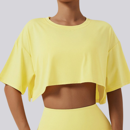 Short-Sleeve Loose Crop Top