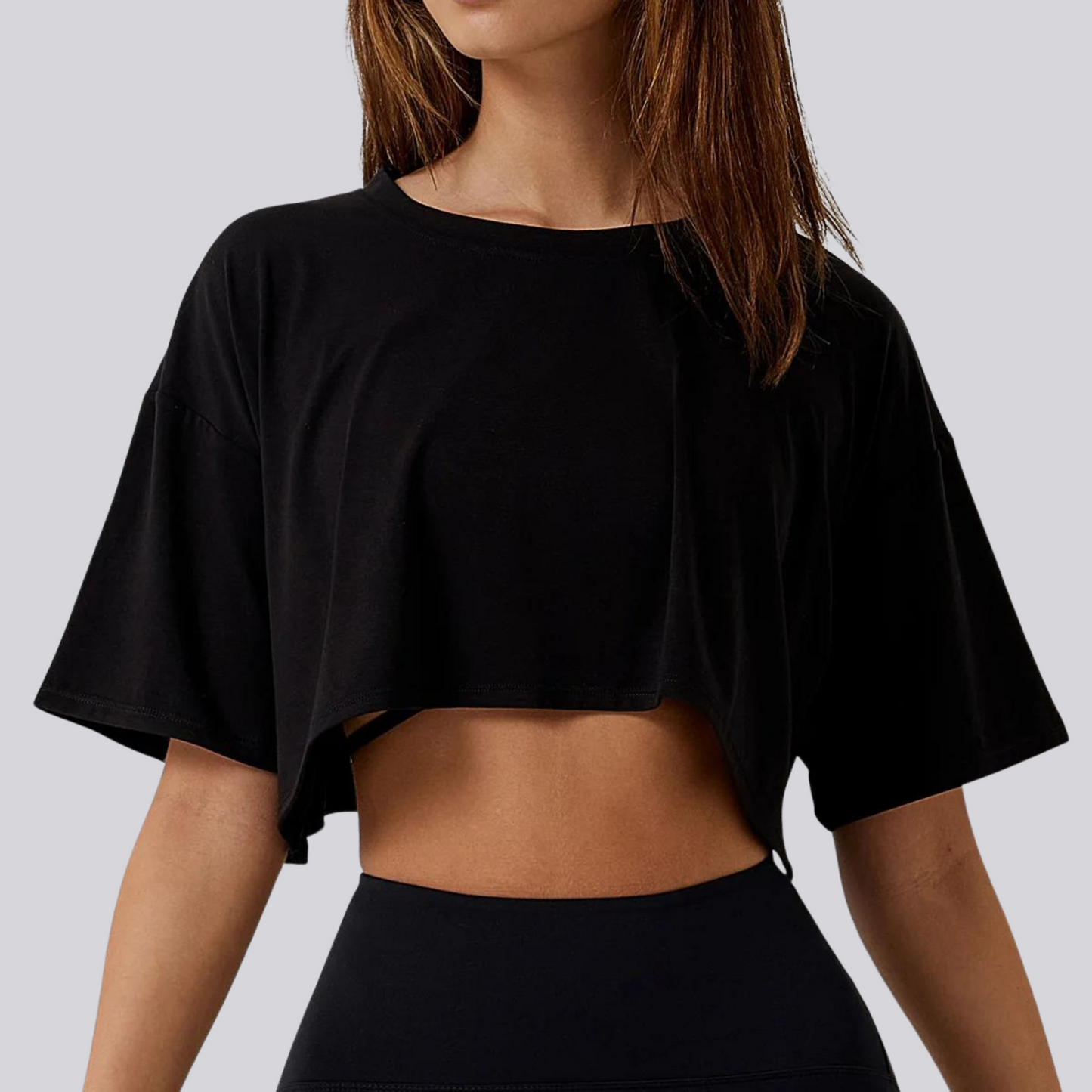 Short-Sleeve Loose Crop Top