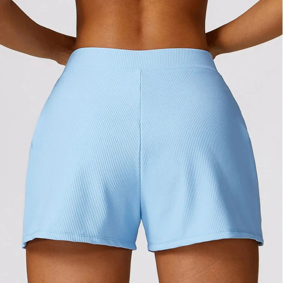 YIYI Lulu Ribbed Soft Breathable Athletic Shorts Girls High Waist Comfortable Gym Shorts Ladies Spandex Shorts For Women