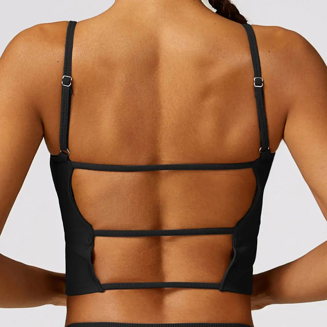 YIYI Adjustable Strap Beauty Back Workout Tops With Padded Shockproof Gym Bra Fashion Ladies Fitness Bra Women Yoga Bra Front