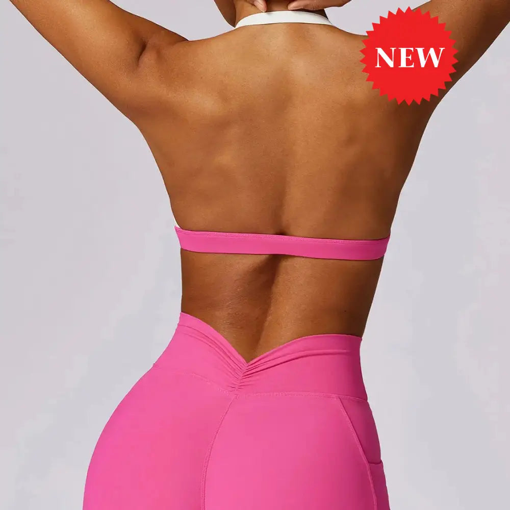 Nova Sleeveless Halter Strap Bra S / Pink Top