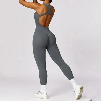 YIYI New Design Sleeveless Workout Rompers Beauty Back Leggings Athletic Jumpsuits One Pieces Seamless Women Yoga Sets Bodysuit