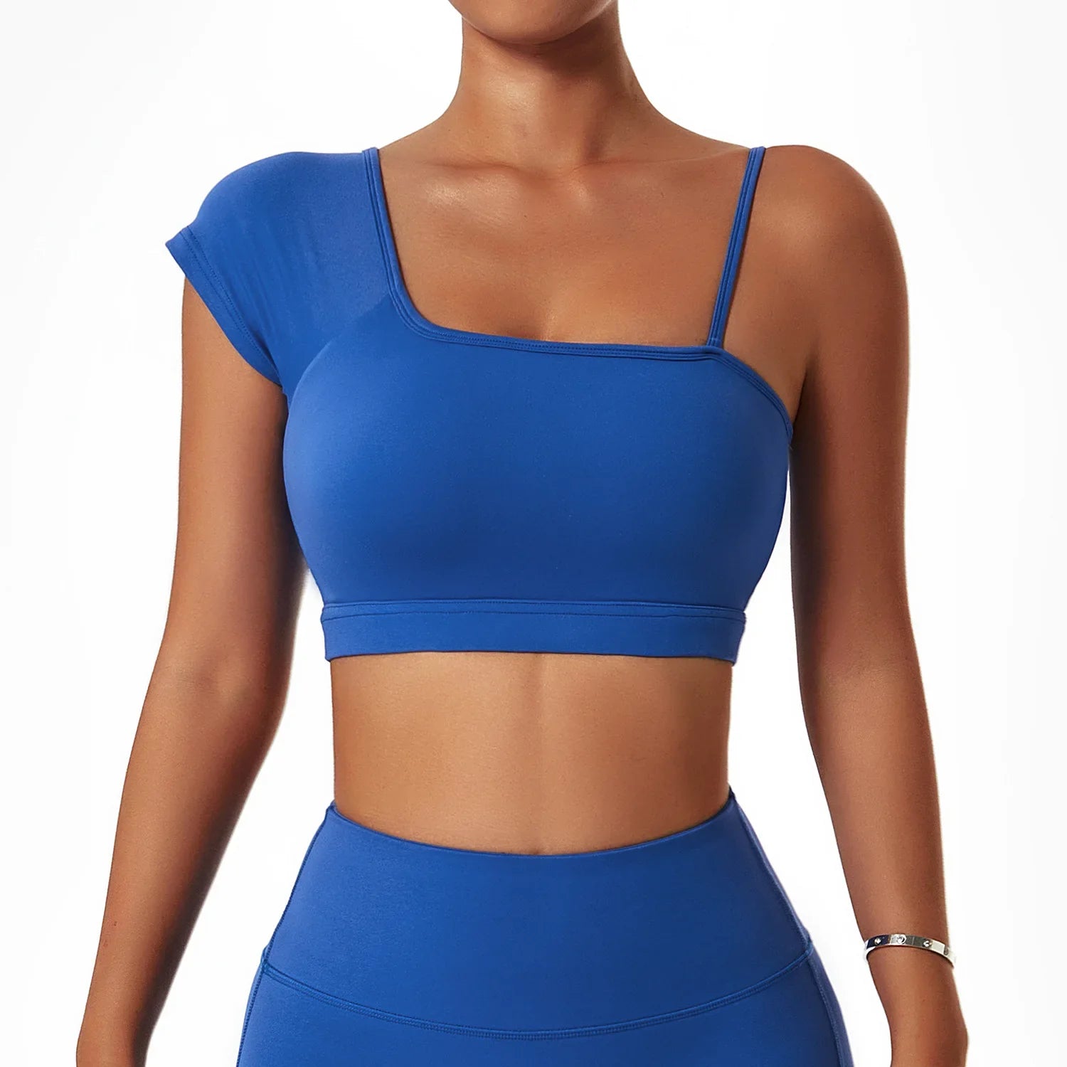 Short-Sleeve One-Shoulder Bra