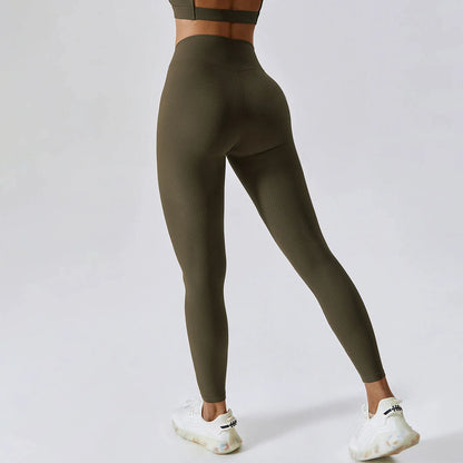 Ribbed Cross-Waist Leggings