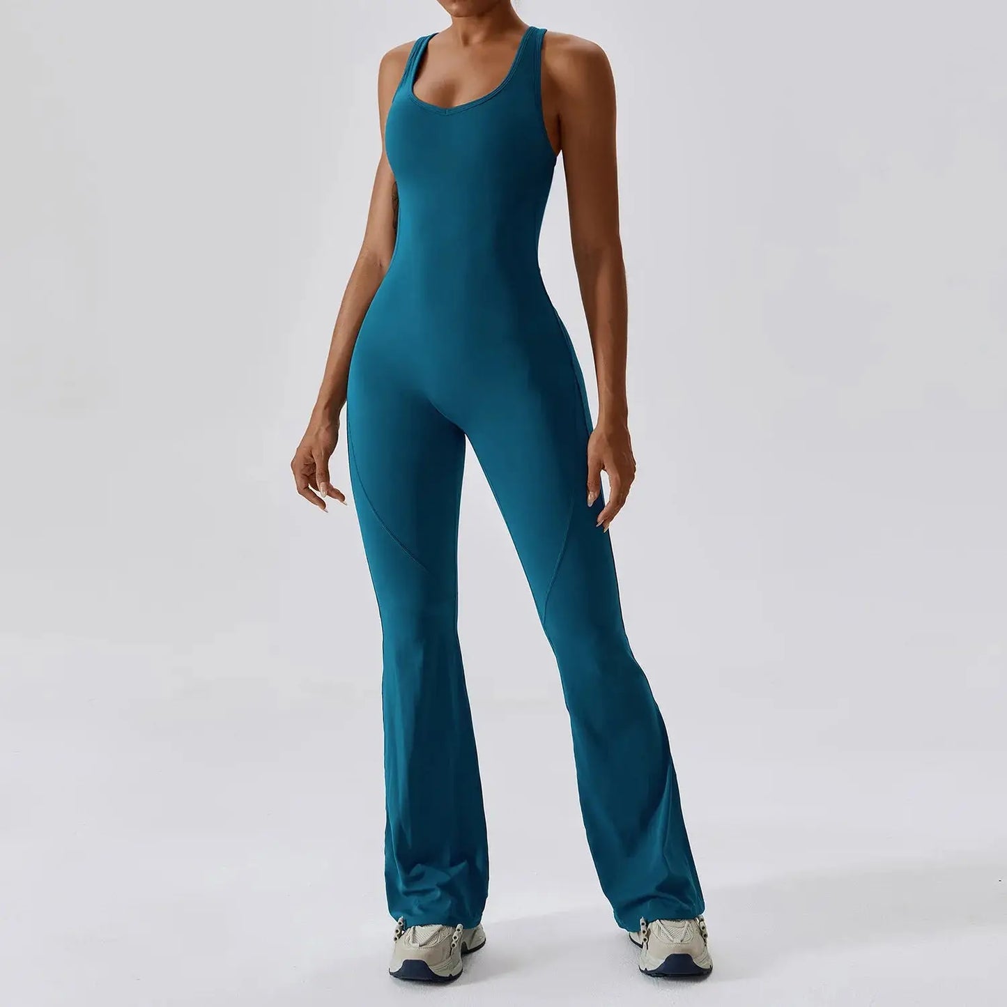 Sleeveless Backless Flared-Pants Jumpsuit