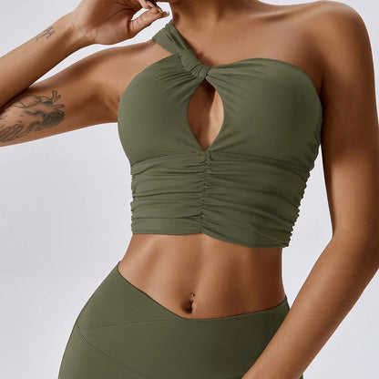 Sleeveless One-Shoulder Bra