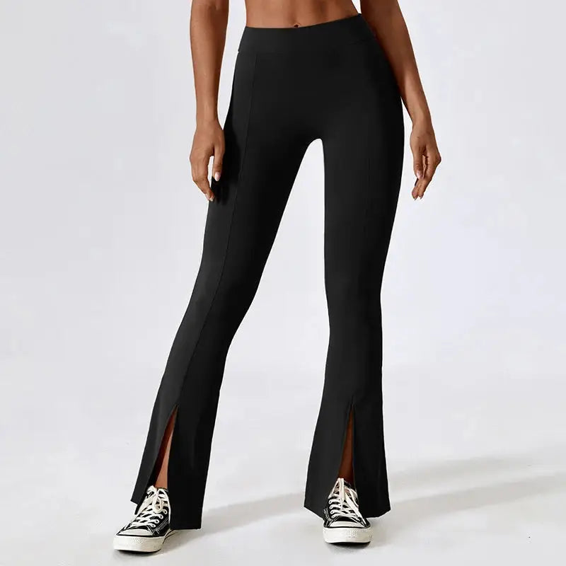 -High-Waisted Wide Flared Leggings