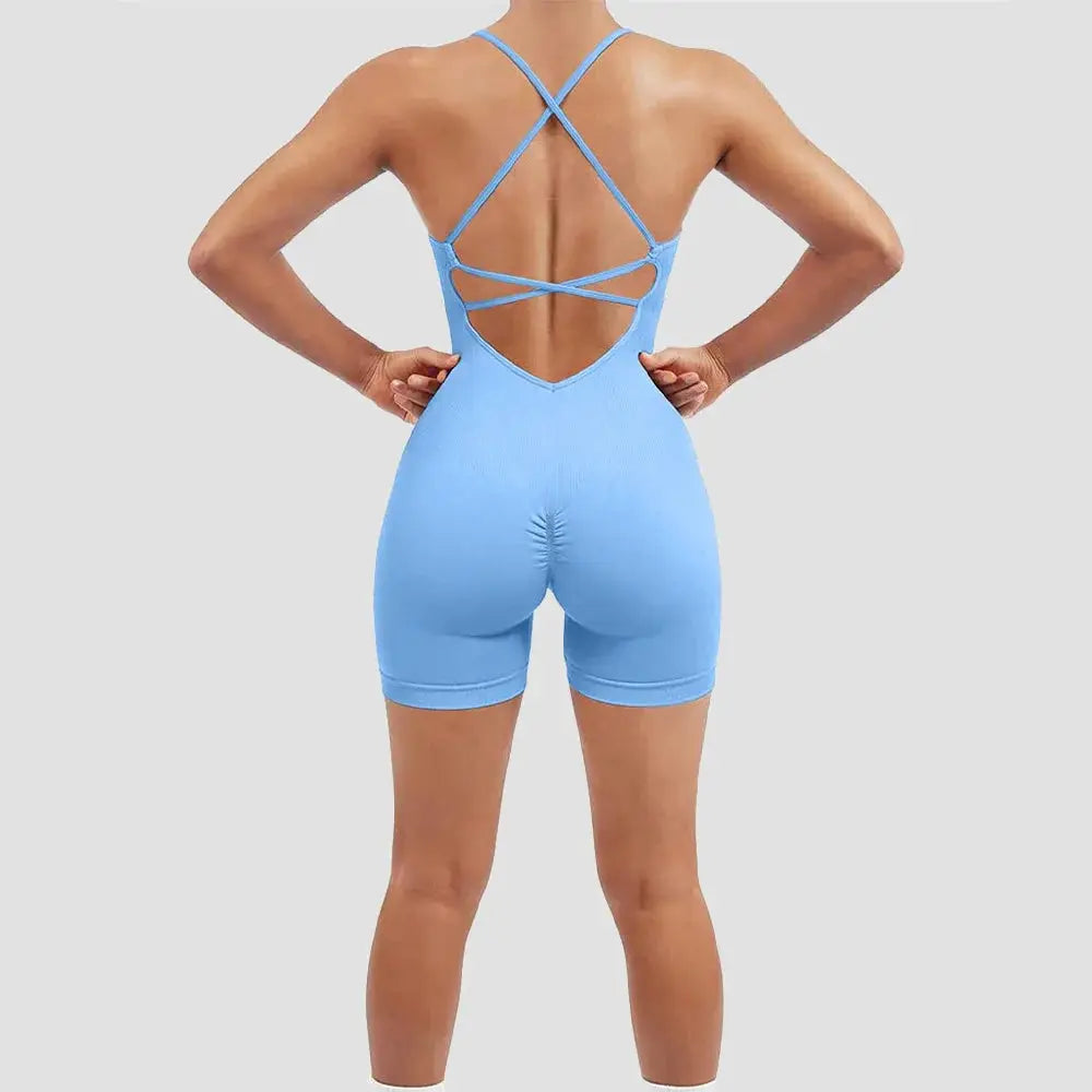 Sleeveless Butt-Lift Cross-Back Romper